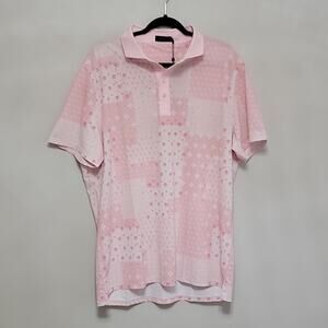 G/FORE Boro Patch Tech Pique Modern Polo Pink Sz XL NWT